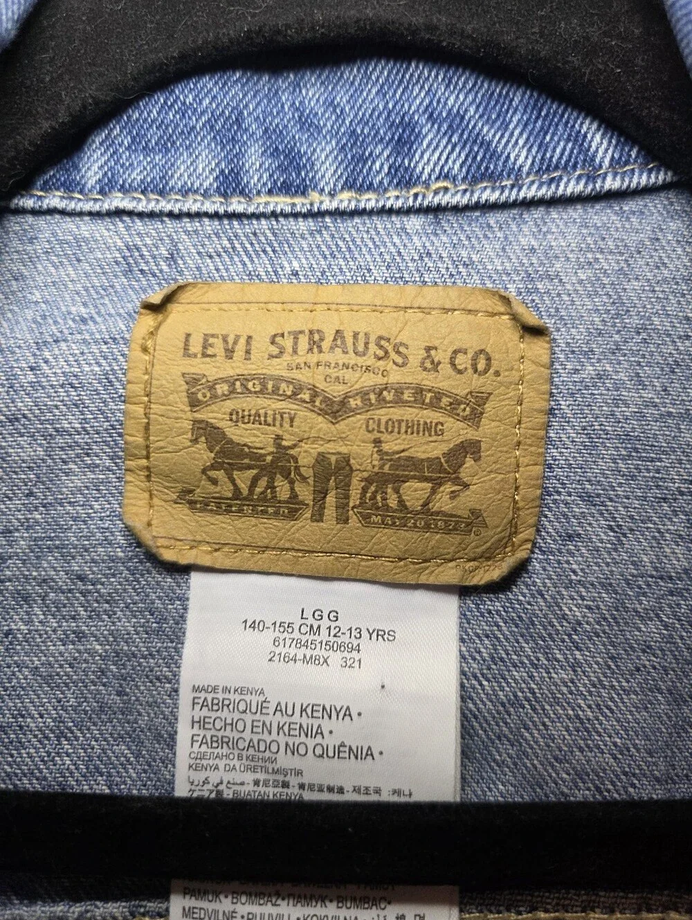 Levi Strauss Jean Trucker Jacket Youth Large 12-13 Yrs Levi’s Unisex Denim